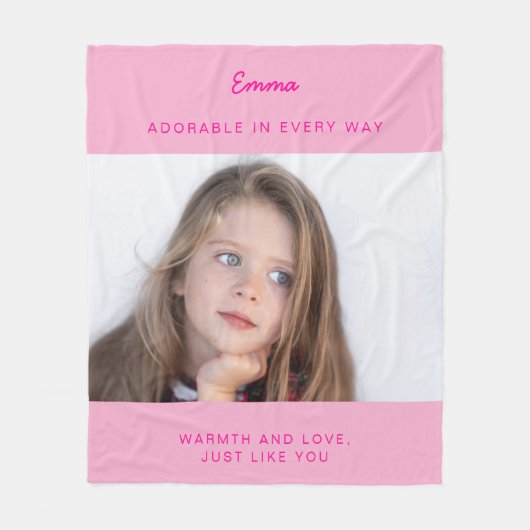 Pink Fleece Blanket With Photo (Vorderseite)