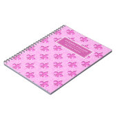 Pink Fleur de Lis Pattern Custom Name Notizblock (Linke Seite)