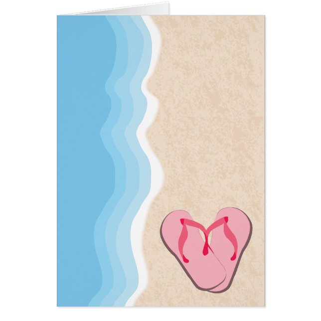 Pink Flip Flops auf der Beach Card (Vorne)