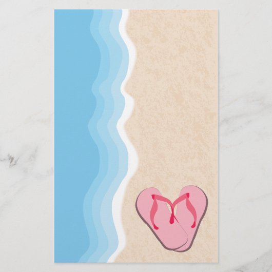 Pink Flip Flops auf der Strandbühne Briefpapier (Vorderseite)