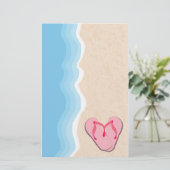 Pink Flip Flops auf der Strandbühne Briefpapier (Stehend Vorderseite)