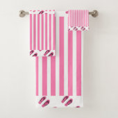 Pink Flip Flops Kids Weiß Badhandtuch Set (Insitu)