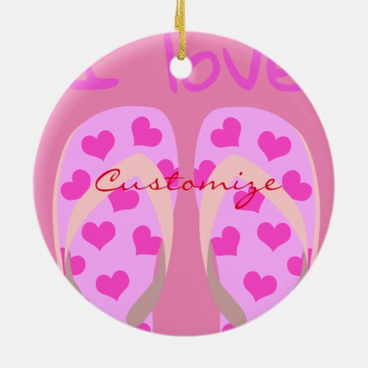 Pink Flip Flops Thunder_Cove Keramik Ornament (Hinten)