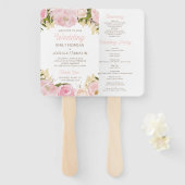 Pink Flora Wedding Program Fan Fächer (Vorne und Hinten)