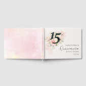 Pink Floral 15. Geburtstag Qunceanera Gästebuch (Voll)