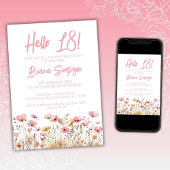 Pink Floral 18. Geburtstagsparty Einladung