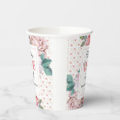 Pink Floral 1st Birthday  Pappbecher (Links)