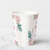 Pink Floral 1st Birthday  Pappbecher (Rechts)