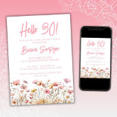 Pink Floral 30. Geburtstag Party Einladung