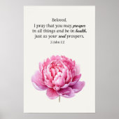 Pink Floral 3 John 1:2 Schrift Christlich Poster (Vorne)