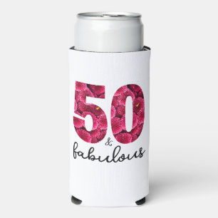 Pink Floral 50 und fabelhafte 50. Geburtstagsparty Selters Dosenkühler