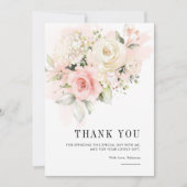 Pink Floral 75. Geburtstagsparty Dankeskarte (Vorderseite)