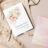 Pink Floral 75. Geburtstagsparty Dankeskarte