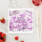 Pink Floral 80. Geburtstag Papier Napkins Serviette (Beispiel)