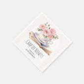 Pink Floral 90. Buch Thema Geburtstag Serviette (Ecke)