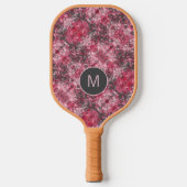 Pink Floral Abstract Monogrammed Pickleball Paddle (Vorderseite)