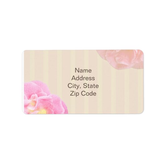 Pink Floral Address Label Nicole Adressaufkleber (Vorne)