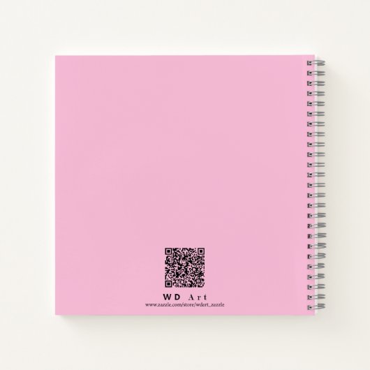 Pink Floral Alphabet Letter "A Journal Notebook" Notizblock (Rückseite)