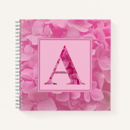 Pink Floral Alphabet Letter "A Journal Notebook" Notizblock