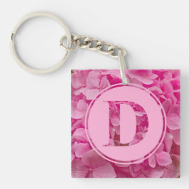 Pink Floral Alphabet Letter "D" und XO Schlüsselanhänger