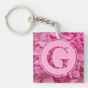 Pink Floral Alphabet Letter "G" und XO Schlüsselanhänger