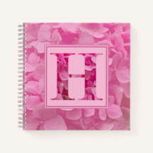 Pink Floral Alphabet Letter "H" Journal-Notebook
