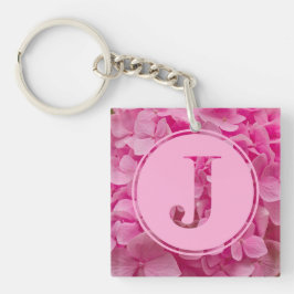 Pink Floral Alphabet Letter "J" und XO Schlüsselanhänger