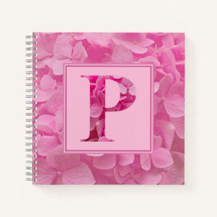 Pink Floral Alphabet Letter "P" Journal-Notebook Notizblock