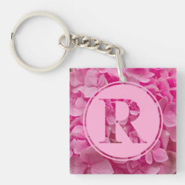 Pink Floral Alphabet Letter "R" und XO Schlüsselanhänger
