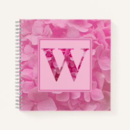 Pink Floral Alphabet Letter "W" Journal-Notebook Notizblock