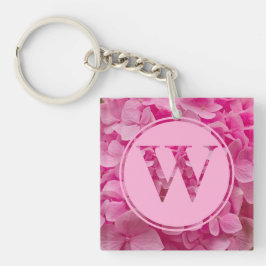 Pink Floral Alphabet Letter "W" und XO Schlüsselanhänger
