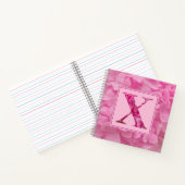 Pink Floral Alphabet Letter "X" Journal-Notebook Notizblock (Innenseite)