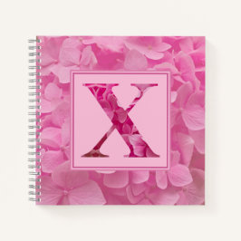 Pink Floral Alphabet Letter "X" Journal-Notebook Notizblock