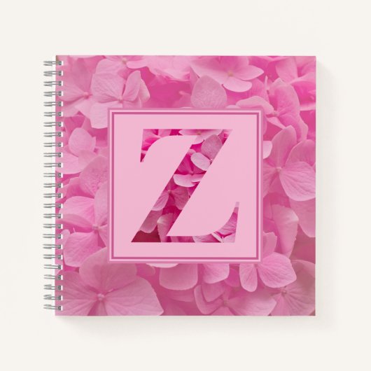 Pink Floral Alphabet Letter "Z" Journal-Notebook Notizblock (Vorderseite)