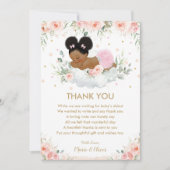 Pink Floral American Baby Showday Dankeskarte (Vorderseite)