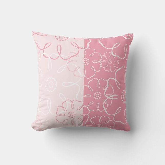 Pink Floral American MOJO Pillow Kissen (Vorderseite)