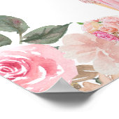 Pink Floral Anand Karaj Sikh Wedding Willkommensze Poster (Ecke)