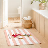 Pink Floral Anchor Nautical Stripes Individuelle N Badematte