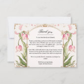 Pink Floral and Greenerity Wedding Danke Karte (Vorderseite)