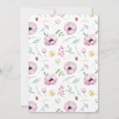 Pink Floral Anemones Bridal Brunch Einladung (Rückseite)