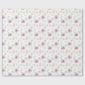 Pink Floral Anemones Geschenkpapier (Flach)