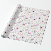 Pink Floral Anemones Geschenkpapier (Ungerollt)