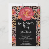 Pink Floral Animal Print Bachelorett Einladungen (Vorderseite)