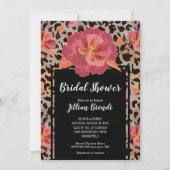 Pink Floral Animal Print Brautparty lädt ein (Vorderseite)