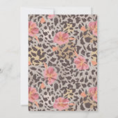 Pink Floral Animal Print Brautparty lädt ein (Rückseite)