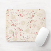 Pink Floral anpassbare Monogram Maus Pad Mousepad (Mit Mouse)