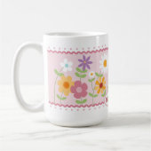 Pink Floral Anpassbarer Valentinstag Kaffeemaschin Kaffeetasse (Links)