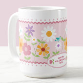 Pink Floral Anpassbarer Valentinstag Kaffeemaschin Kaffeetasse