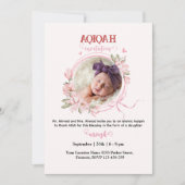 Pink Floral Aqeeqah- Aqiqah- Einladung (Vorderseite)