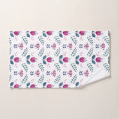 Pink Floral Aquarell Tulip Badhandtuch Set (Handtuch)